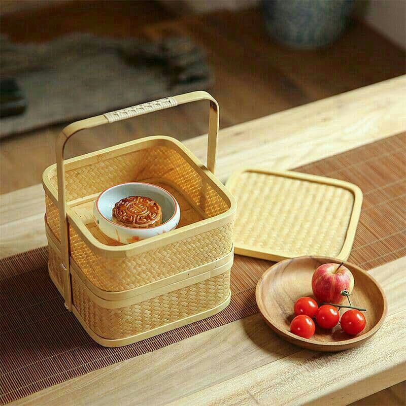 提籃籠 收納籃 茶道具籠 茶具 竹細工 收納 竹工芸 竹かごだけです