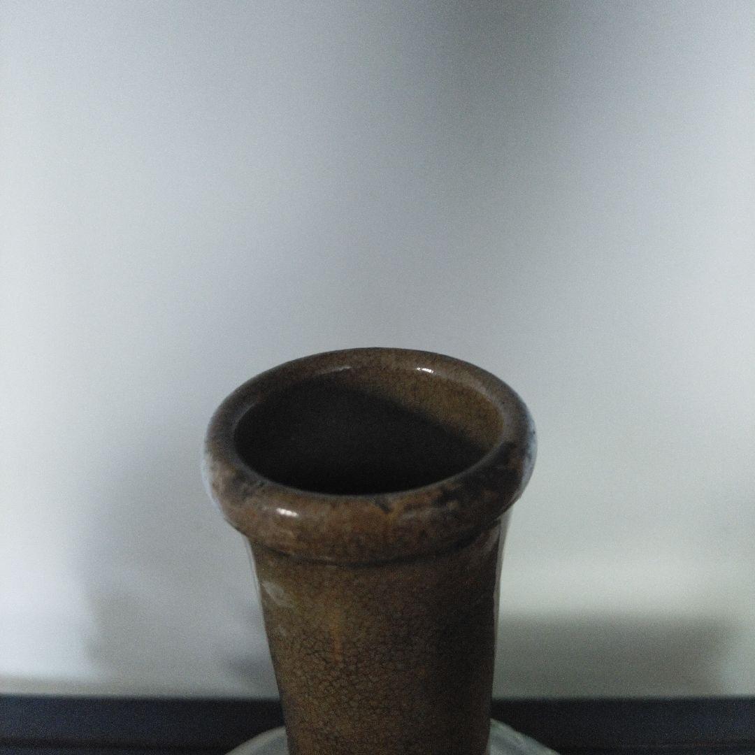 NO632 相馬焼　徳利　イッチン　蝶と花模様　古相馬