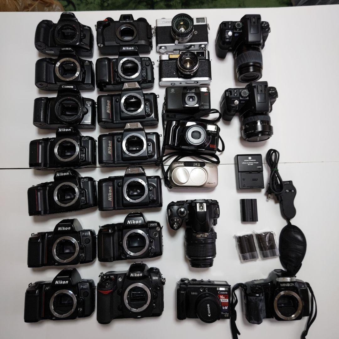 ジャンクのフイルムカメラ及びデジタルカメラ