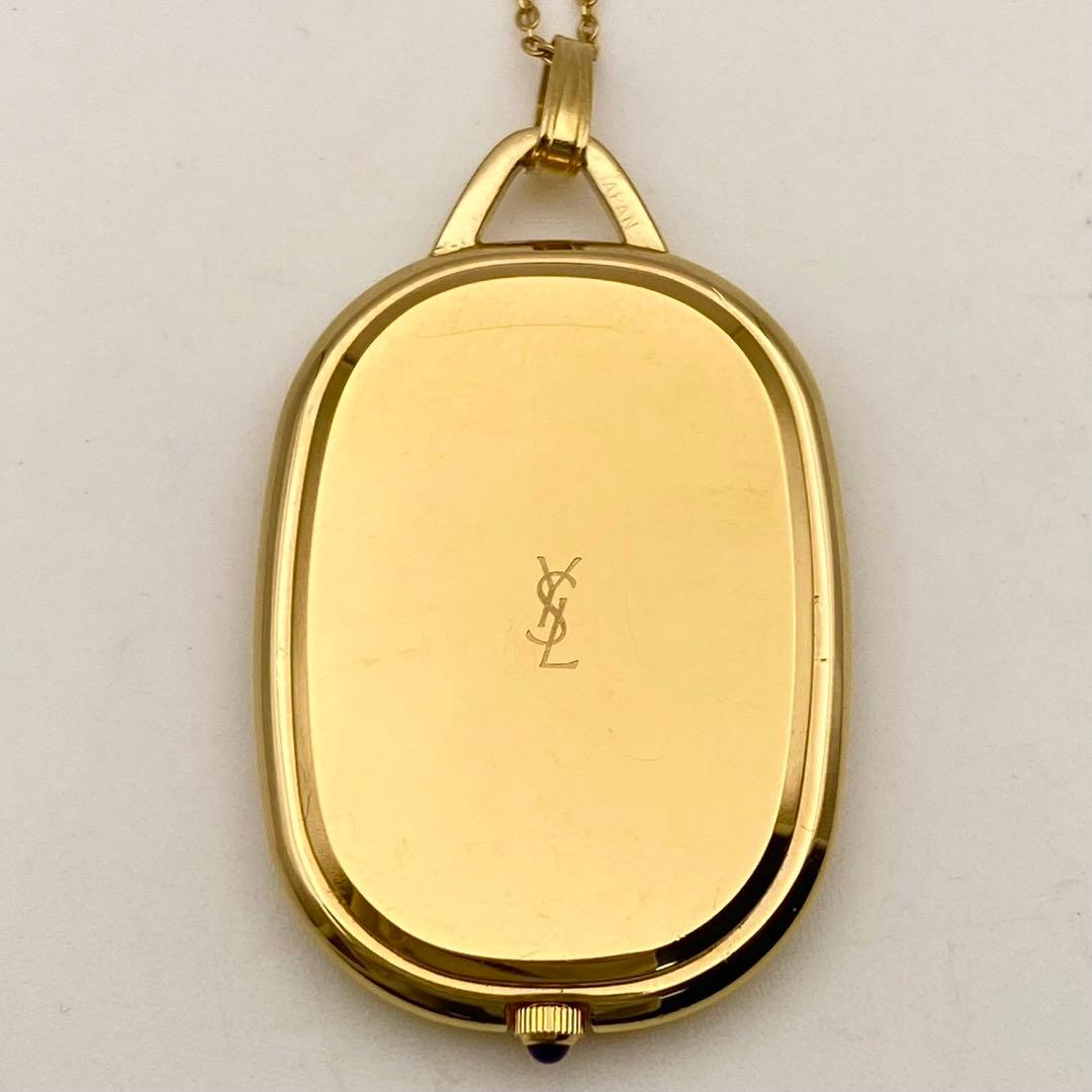 【稼働品】イヴサンローラン ペンダントウォッチ クォーツ コンビ