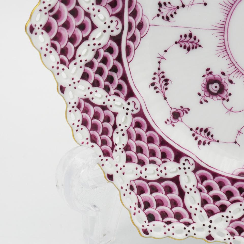 ロイヤルコペンハーゲン バーガンディ ダブルレース プレート 17.5cm #2