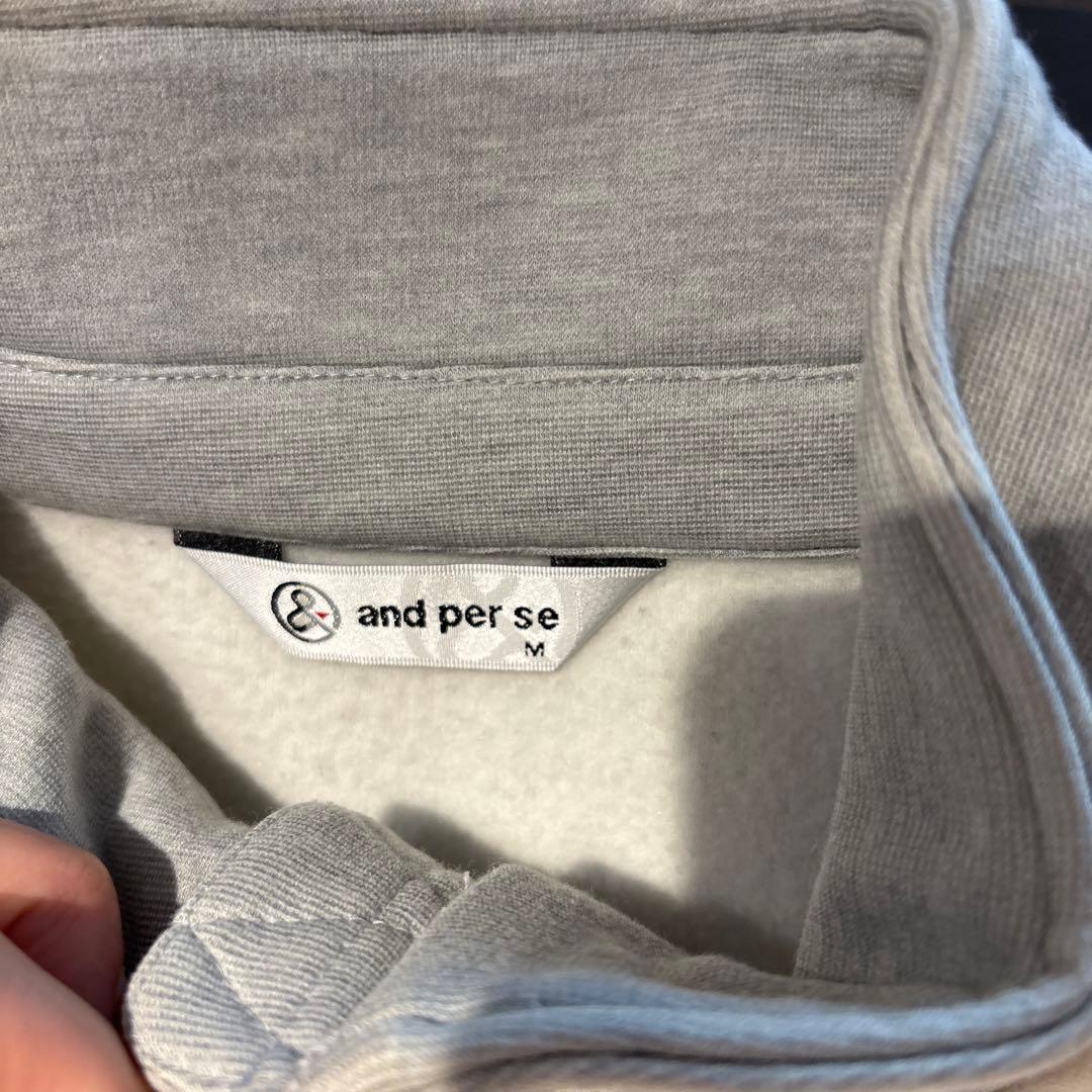 【美品✨】and per se フルジップジャケット アイボリーグレー
