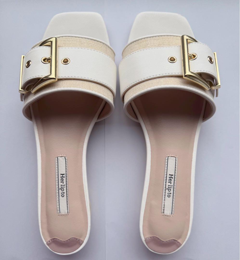 【Herlipto】Square Buckle Mules