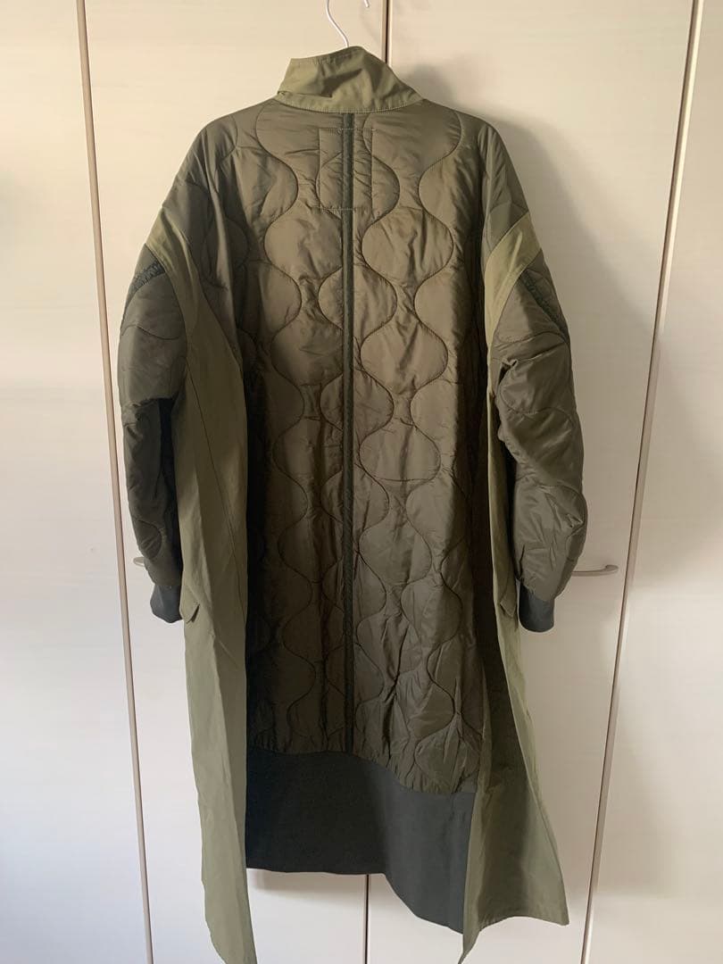 エシンタetsinta 切替マキシミリタリーコート カーキ