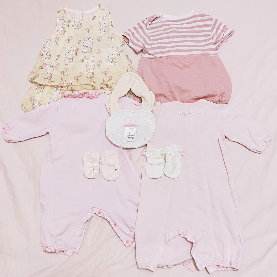 メゾピアノ ロンパース カバーオール 60 70 女の子 可愛い 7点セット