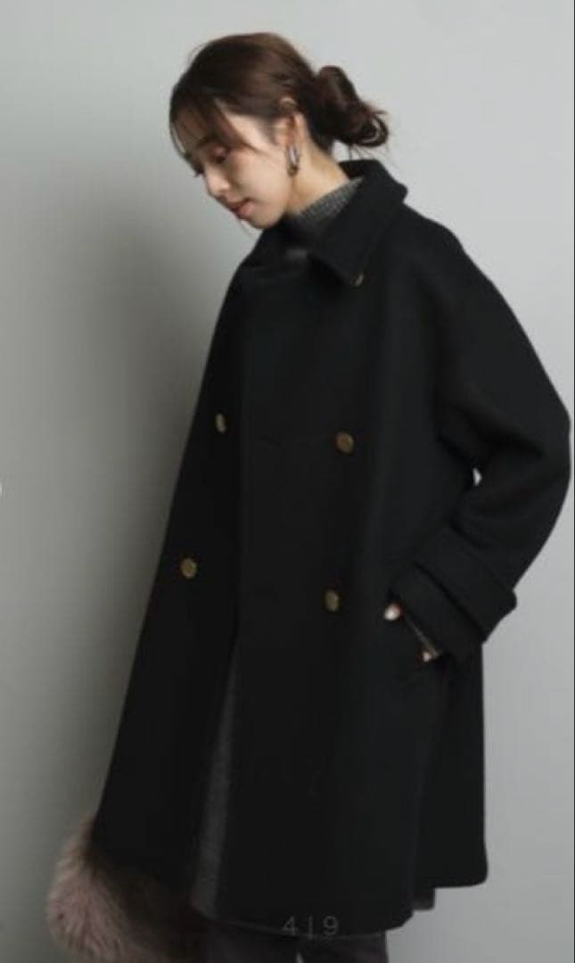 美品JUSGLITTY スタンダードPコート　黒