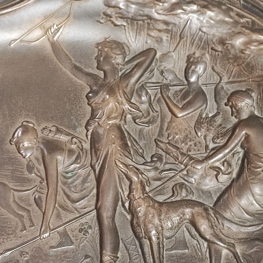 フランス製　アールヌーヴォーの真鍮製　トレイ希少美品　アンティーク骨董品　 銅製