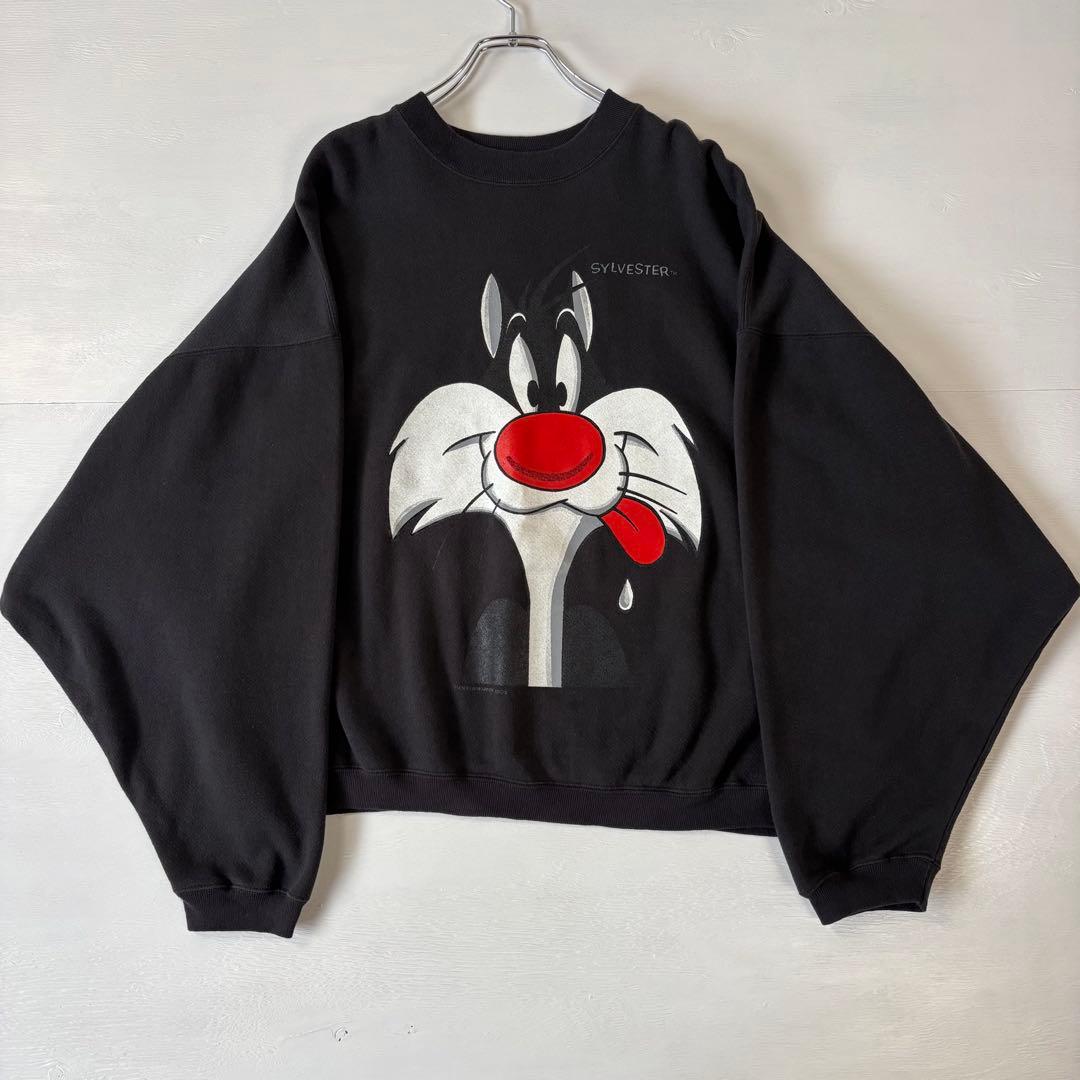 USA製　シルベスターキャット　スウェットトレーナー　ブラック　Lサイズ　古着