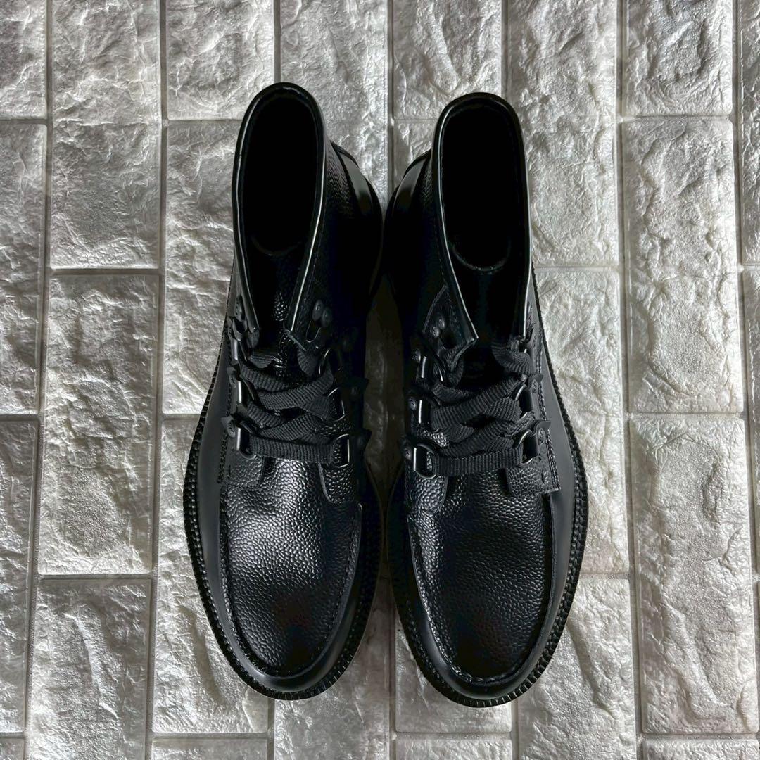 新品/EU44 DSQUARED2 ワークブーツ 型押し レザー イタリア製 黒