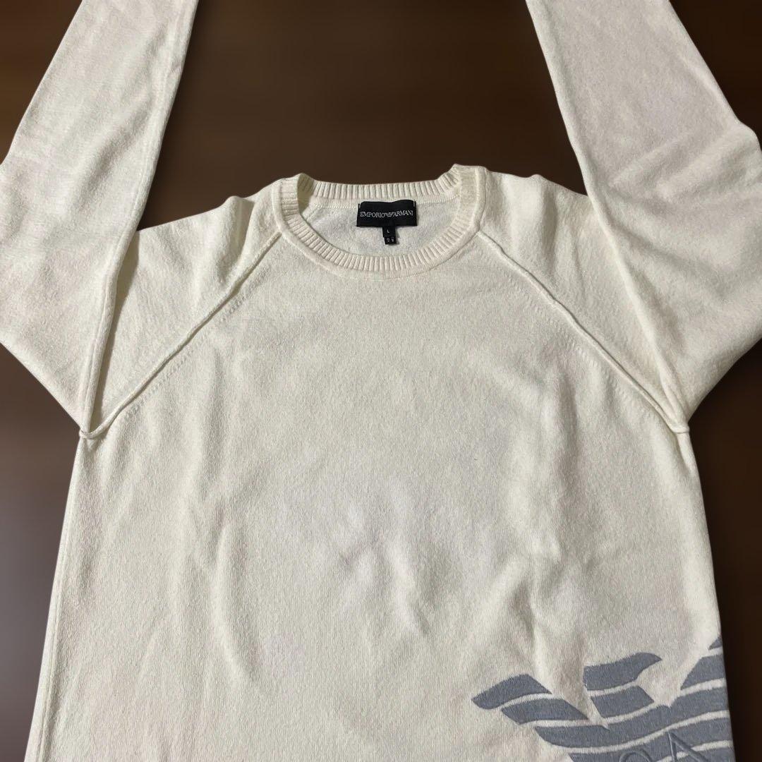 EMPORIO ARMANI オフホワイトメンズニット　L