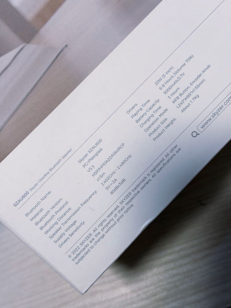 ポータブルプレーヤー Crystal-clear Wireless Speaker