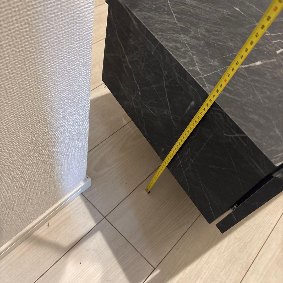 黒色マーブル調テレビ台 引き出し付き140cm