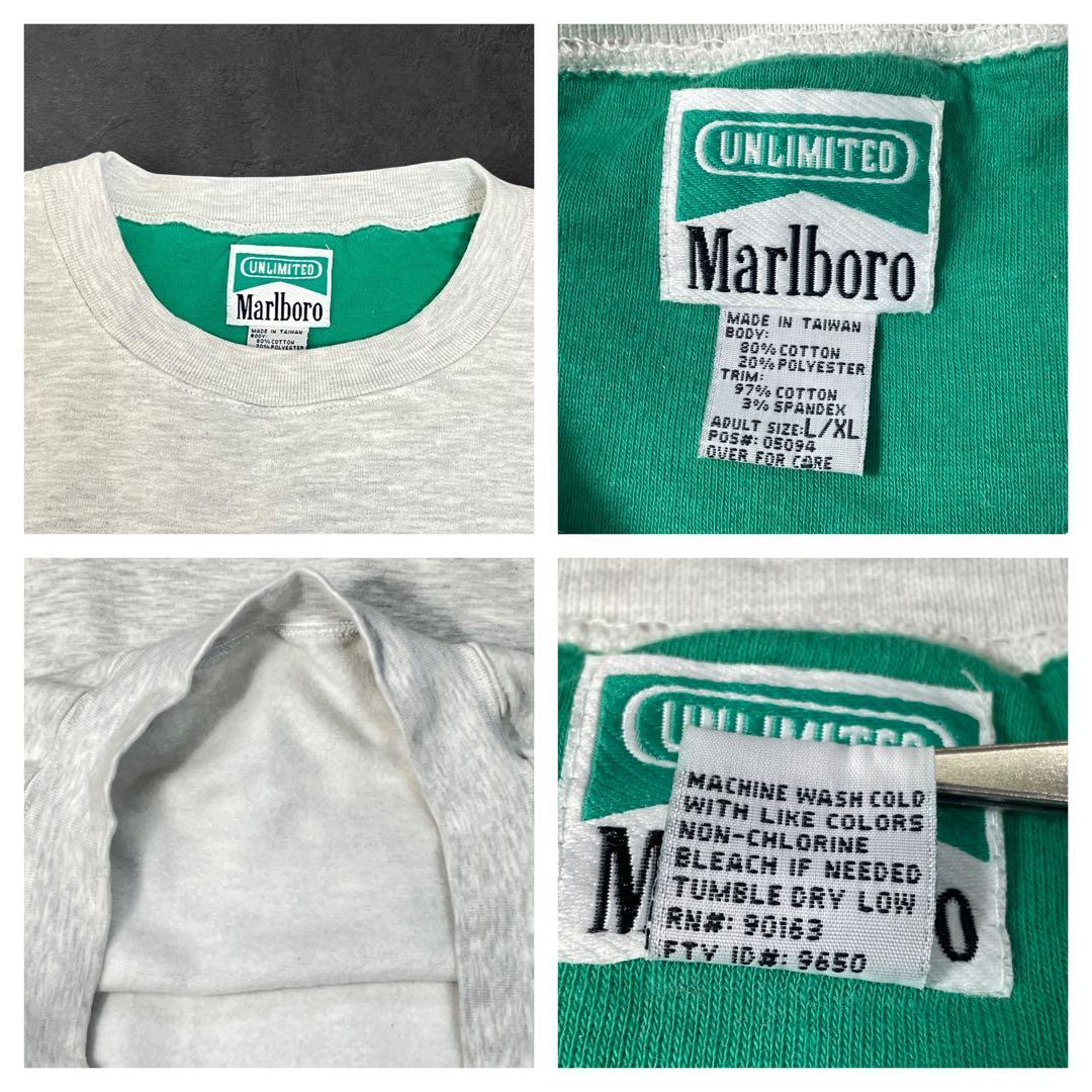 90s Marlboro UNLIMITED 刺繍リザードスウェット希少グリーン