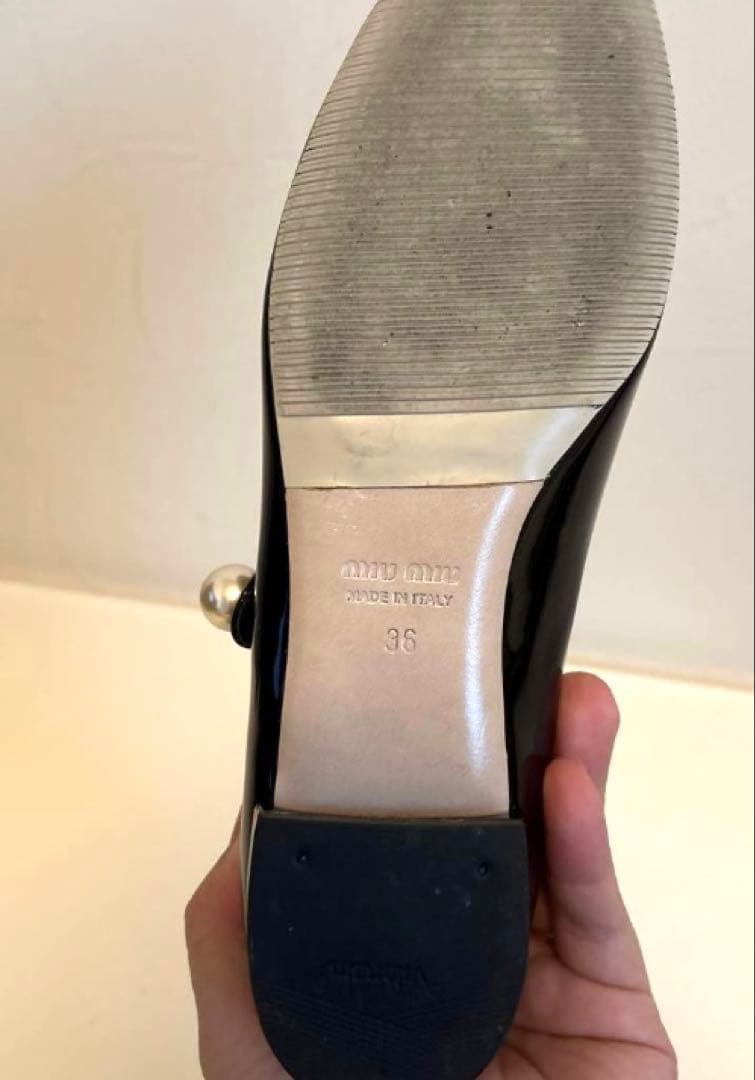 miu miu ブラックバレエシューズ 36