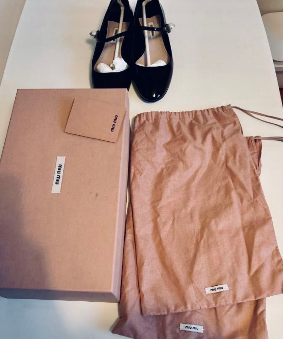 miu miu ブラックバレエシューズ 36