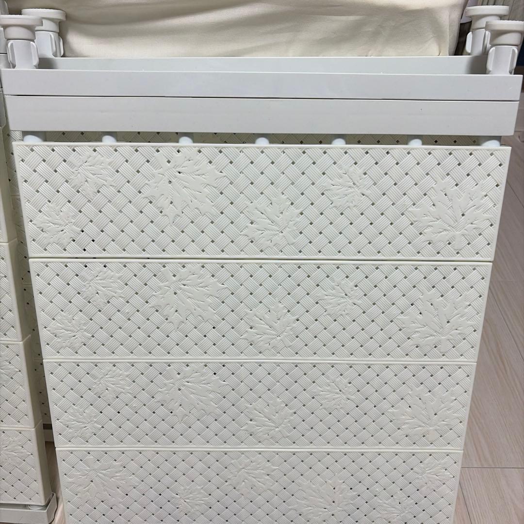 NAKOホワイト 突っ張り棒 プラスチック製(奥行42cm 幅53～90cm四枚