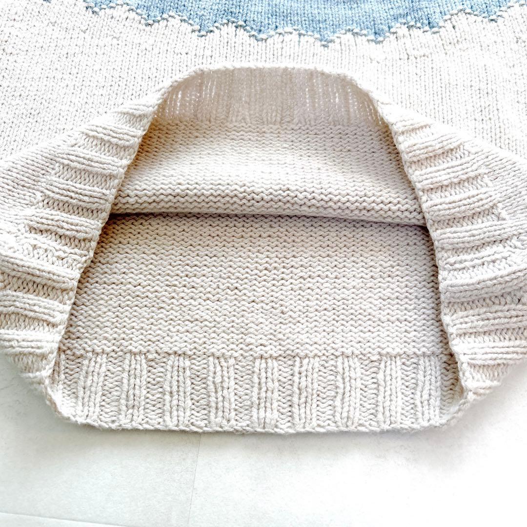 【サボテン様】エリべフェアアイルニットノルディックニットハンドニットメリノウール