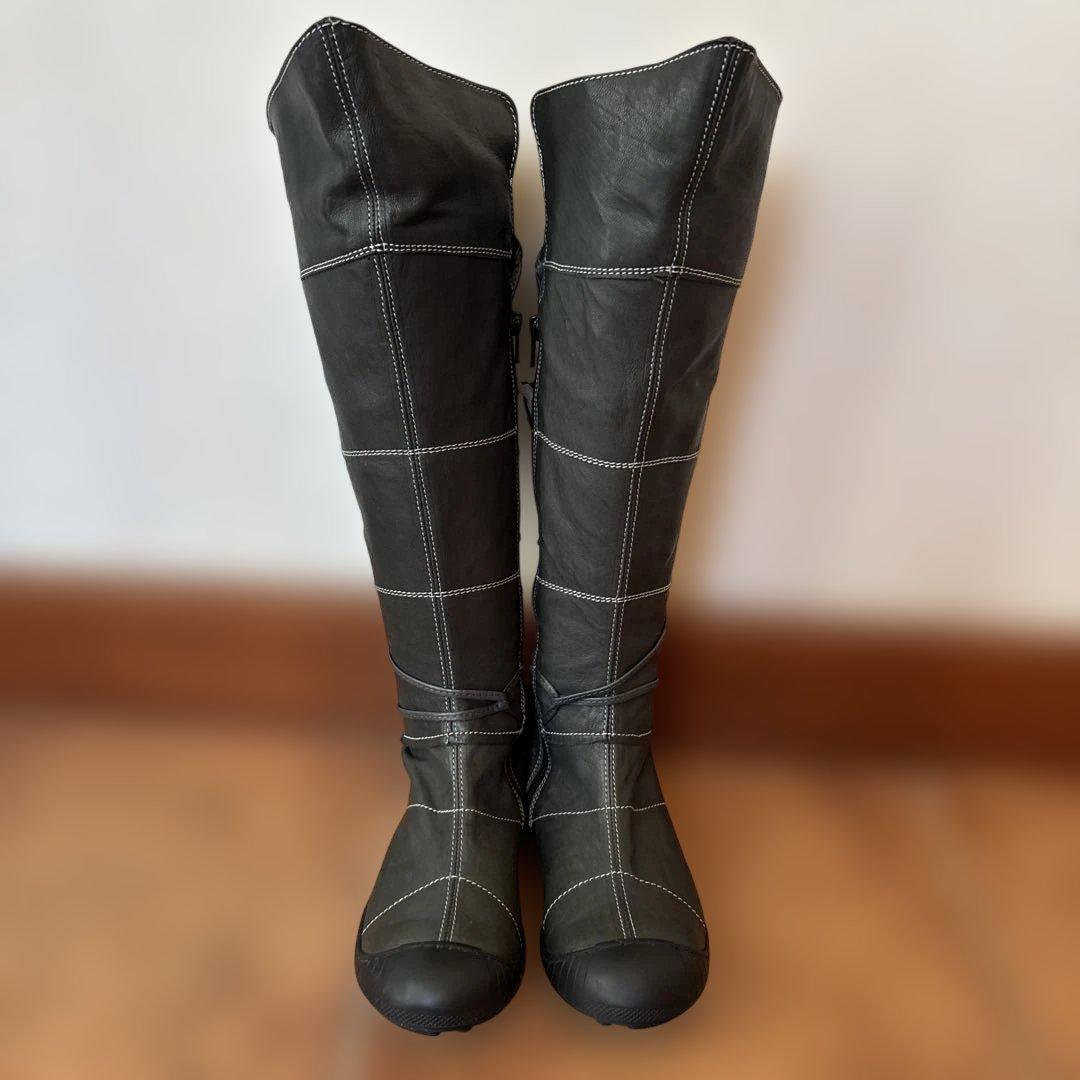 【PATAUGAS】パトガス 本革 レザー ロングブーツ 黒