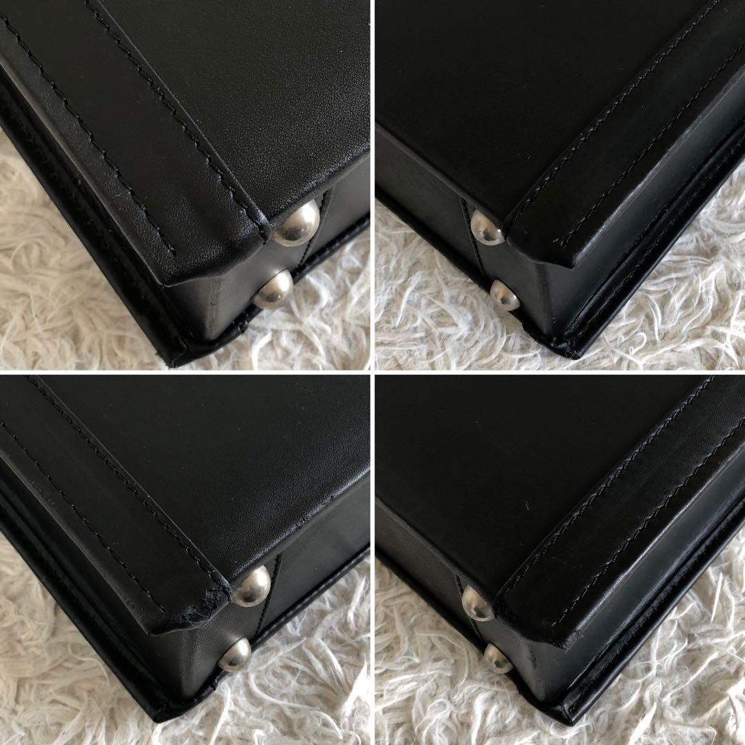 【日本製本革】MESSE マルエム　アタッシュケース　黒　ダイヤルロック　自立