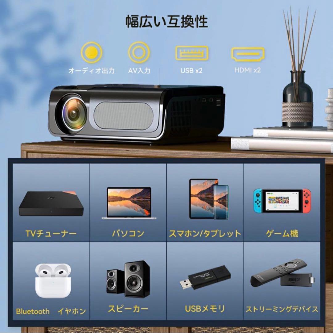 ☆プロジェクター 小型 16000lm 550ANSI 4k 1080p