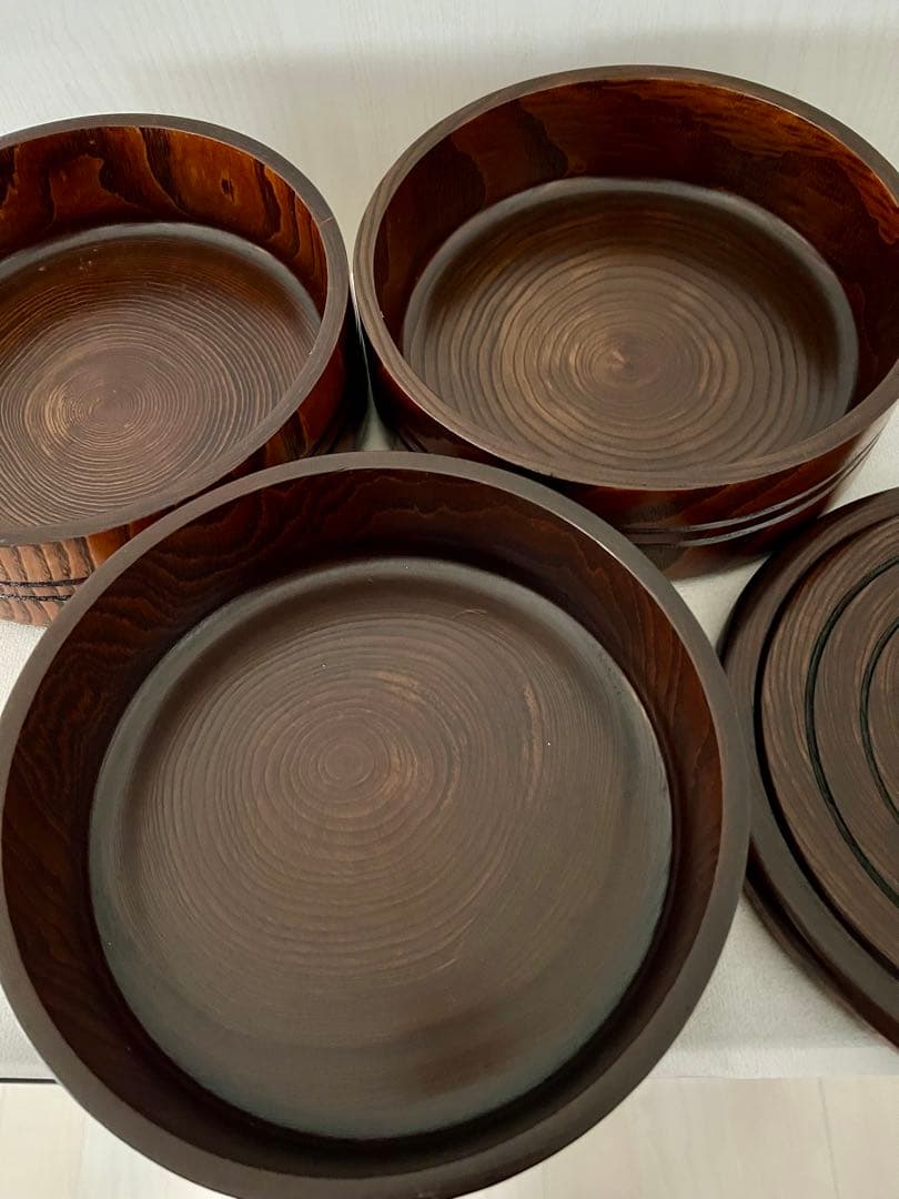 ❤️ 木曽漆器　伝統工芸品　重箱　三段重ね　木製　くり抜き　❤️