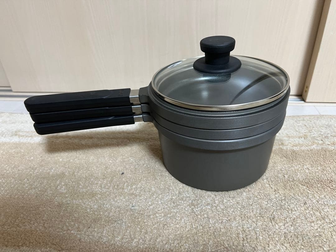 ムスイ　無水鍋　片手鍋 ガラス蓋付　ミニセット