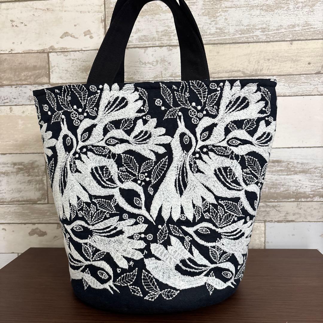 ☆ミナペルホネンハンドメイド♡バケツバッグネイビー系