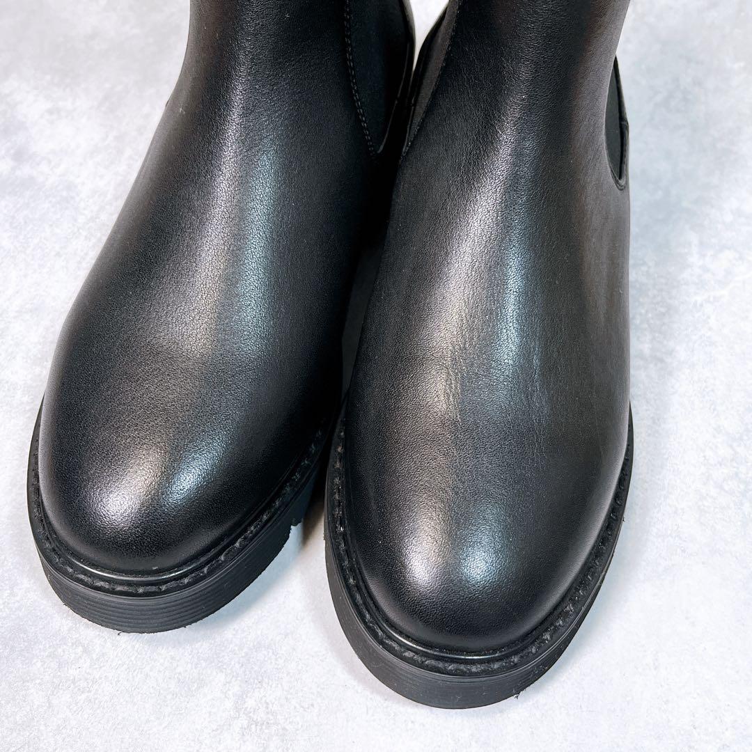 ☆ほぼ新品☆【スローブイエナ】サイドゴアブーツ (37) 本革 トラックソール