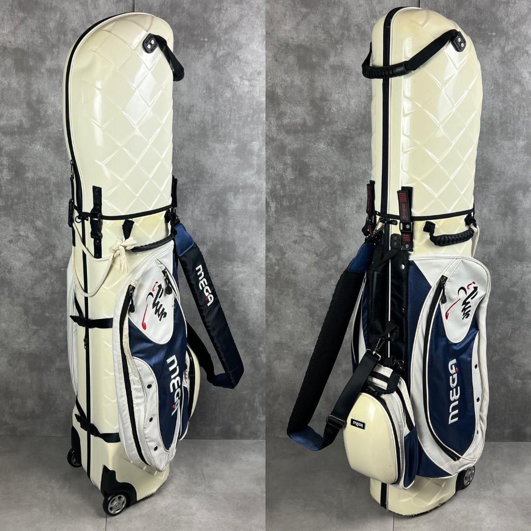 MEGA　メガゴルフ　ハードキャディバッグ　10分割　カート式　2輪キャスター