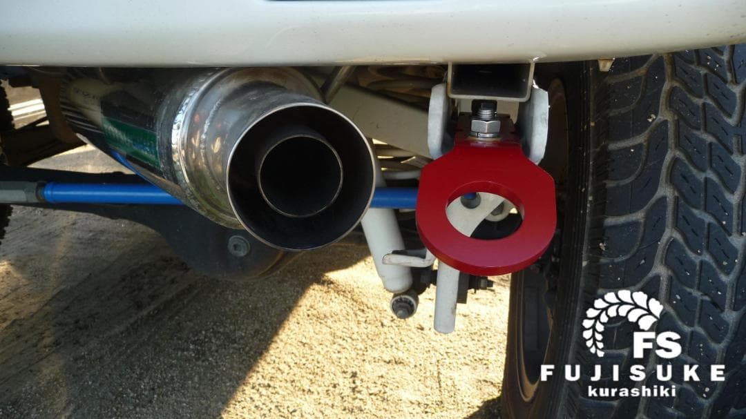 ★ジムニー牽引フック★JB23用　9mm 赤色塗装品　前後４枚セット　送料無料！