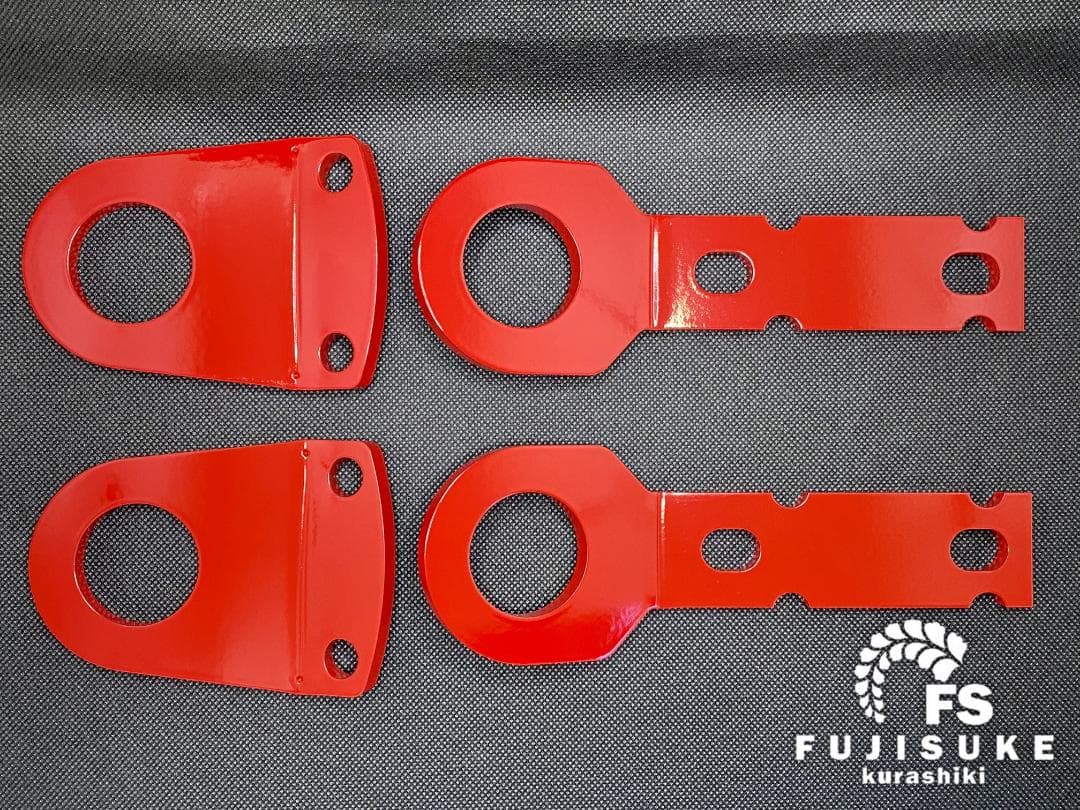 ★ジムニー牽引フック★JB23用　9mm 赤色塗装品　前後４枚セット　送料無料！