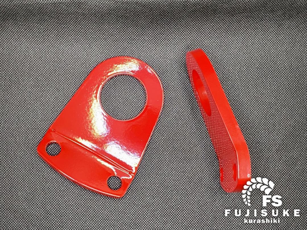 ★ジムニー牽引フック★JB23用　9mm 赤色塗装品　前後４枚セット　送料無料！