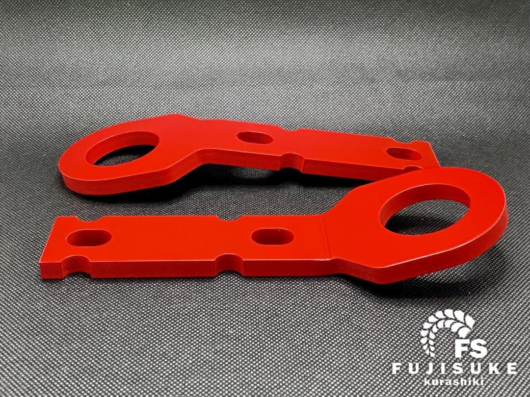 ★ジムニー牽引フック★JB23用　9mm 赤色塗装品　前後４枚セット　送料無料！