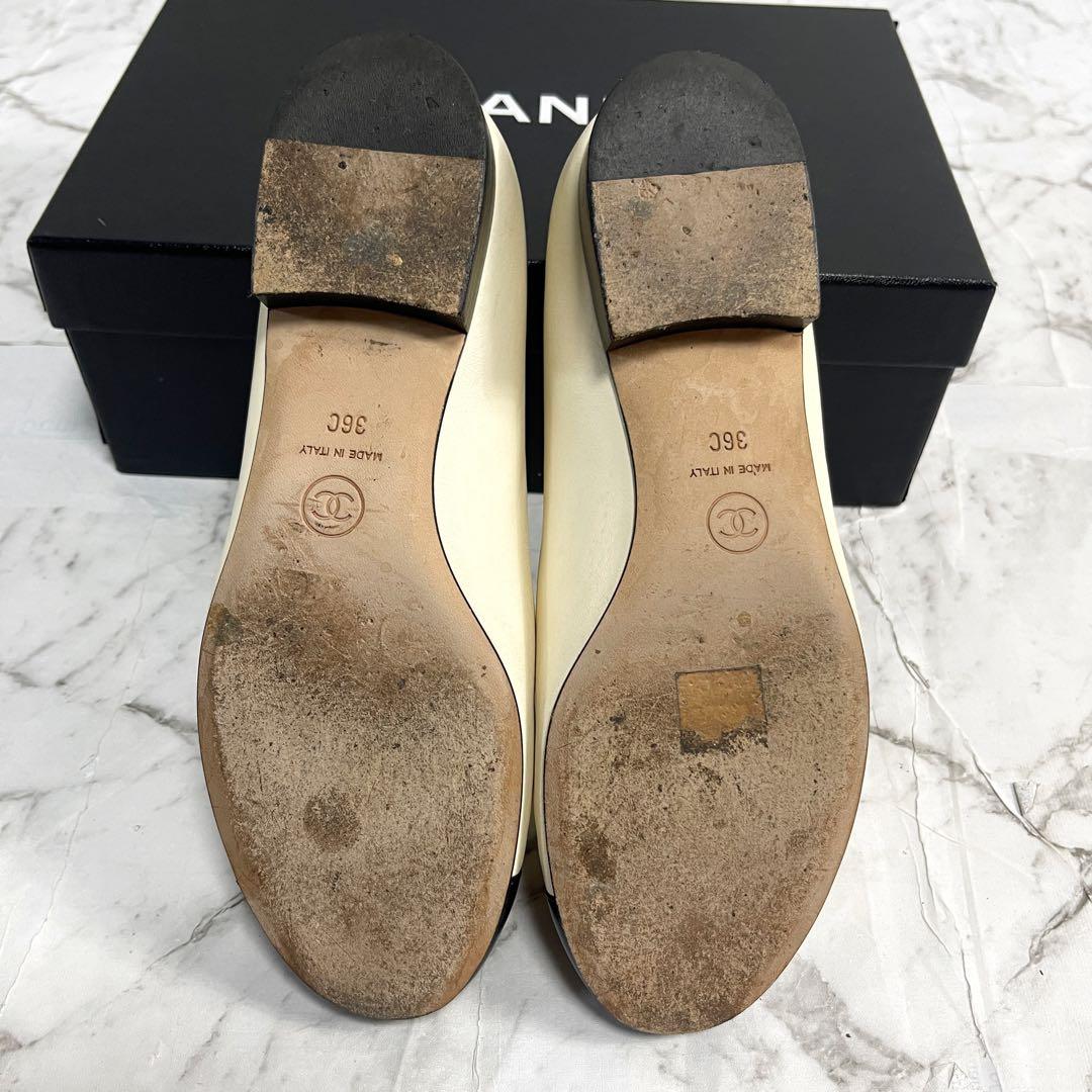 シャネル　スタービジュー　リボン　ココマーク　パンプス　レザー　23cm　箱付き