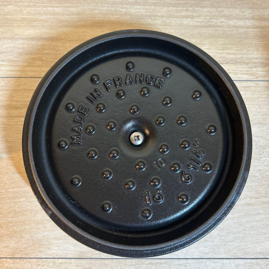 ストウブ　ココットラウンド　16cm グレー　フタモッチ スパチュラ　セット