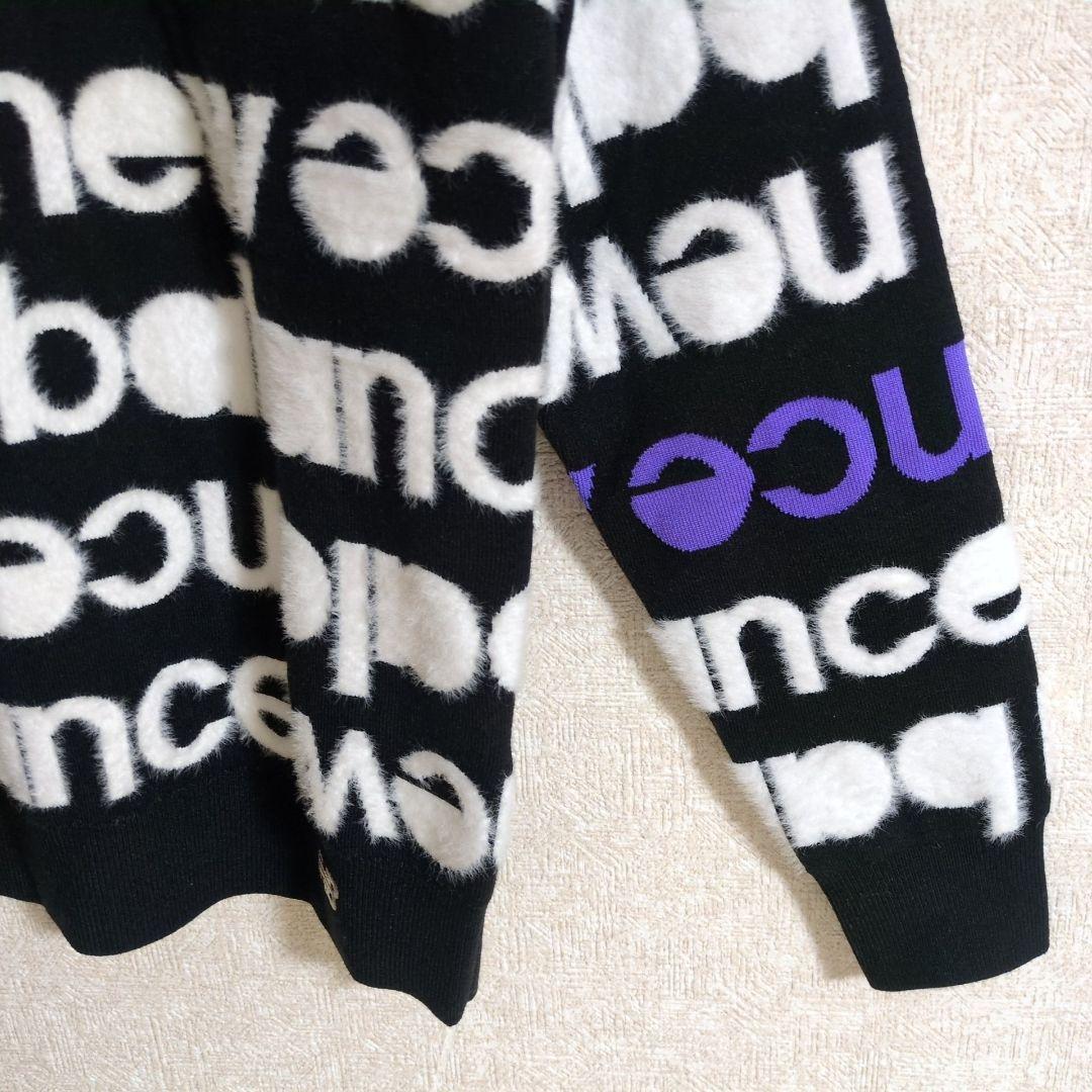 ニューバランスゴルフ タイプライターロゴ クルーニット ゴルフウェア黒 Ｌ相当