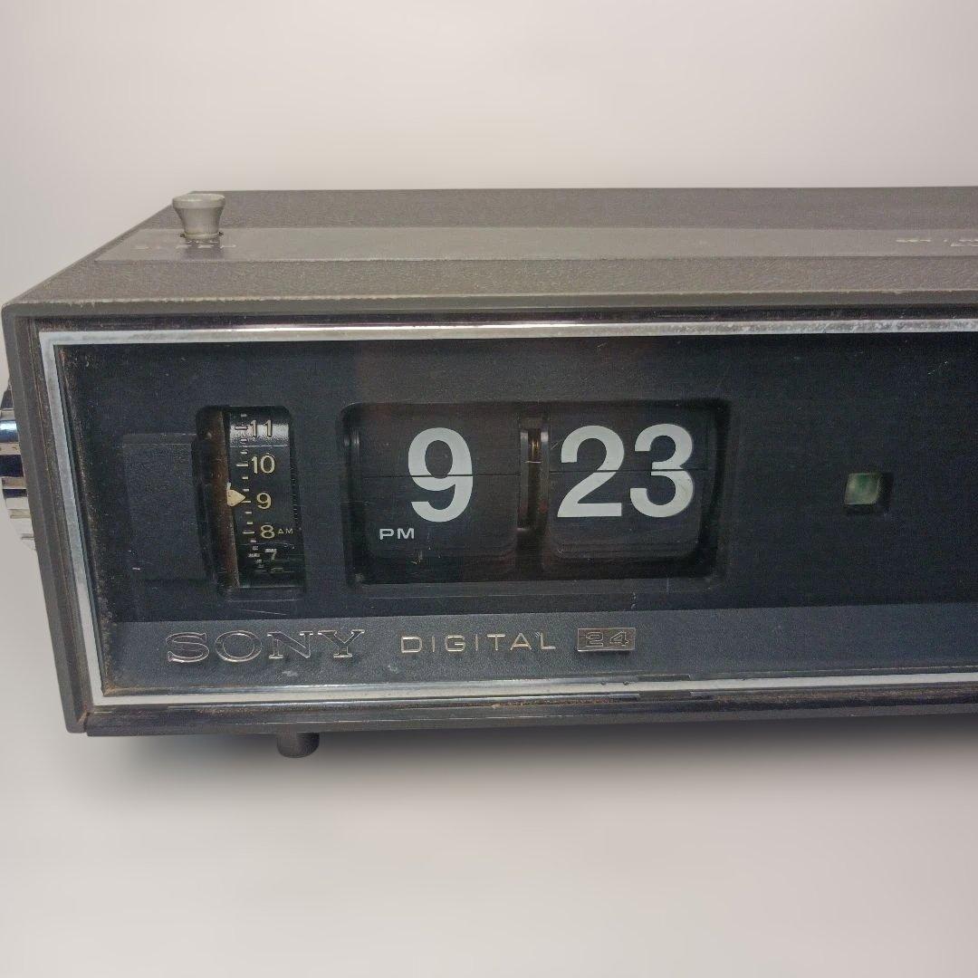 激レア　廃盤品　昭和レトロ　SONYパタパタ時計　ラジオ付　動作品