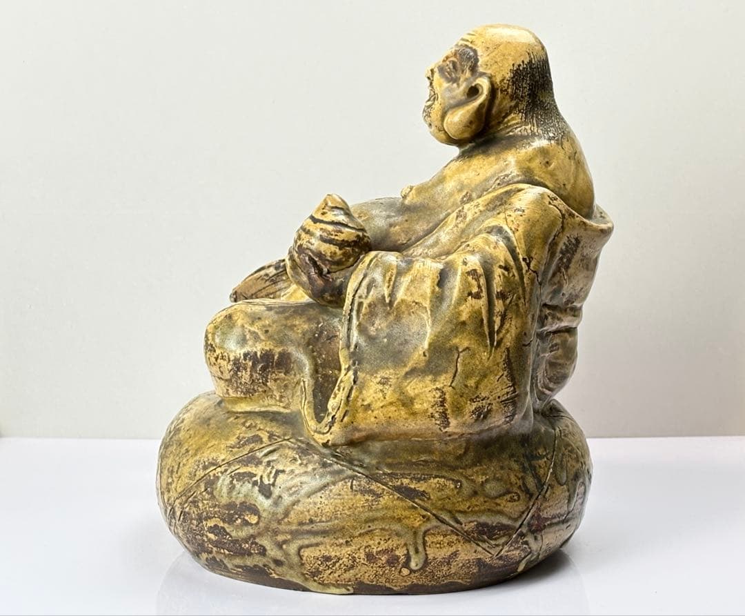 時代物 古黄瀬戸 布袋様 七福神 仏像 置物 縁起物 R7112348