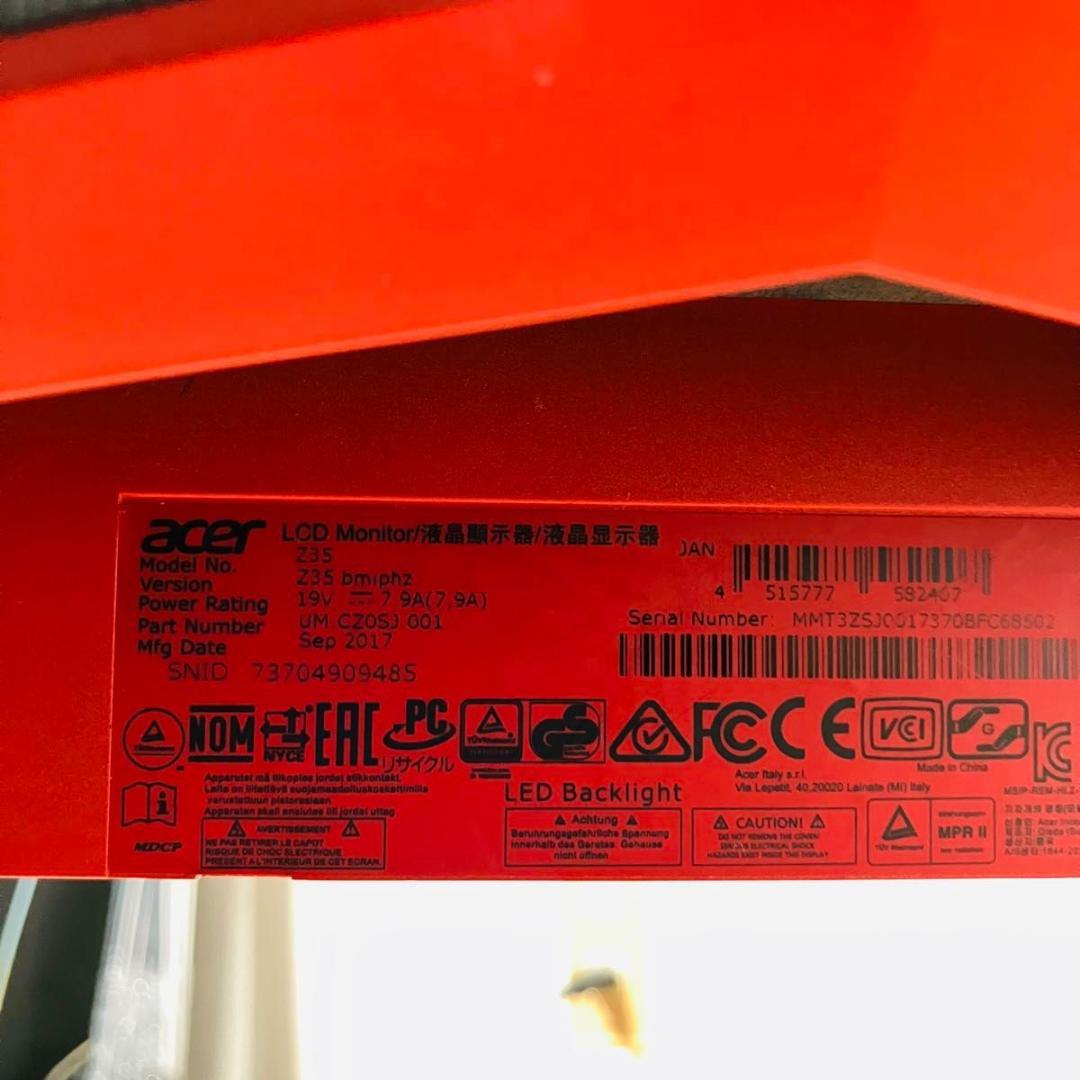 【動作品】Acer ゲーミングモニター Z35bmiphz Predator