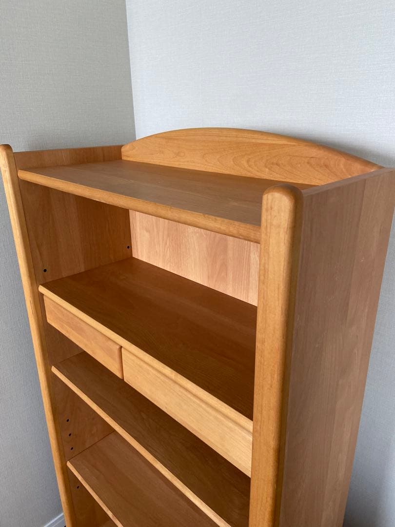 ☆美品☆ナチュラルウッド 木製本棚 引き出し2つ