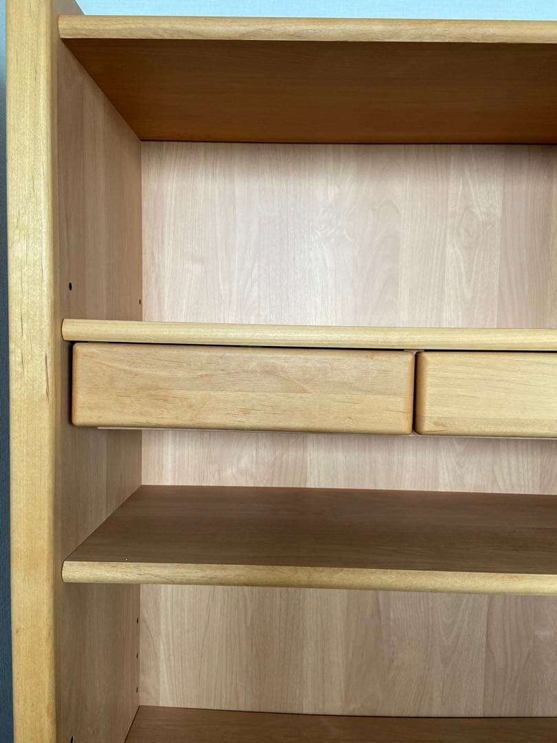 ☆美品☆ナチュラルウッド 木製本棚 引き出し2つ