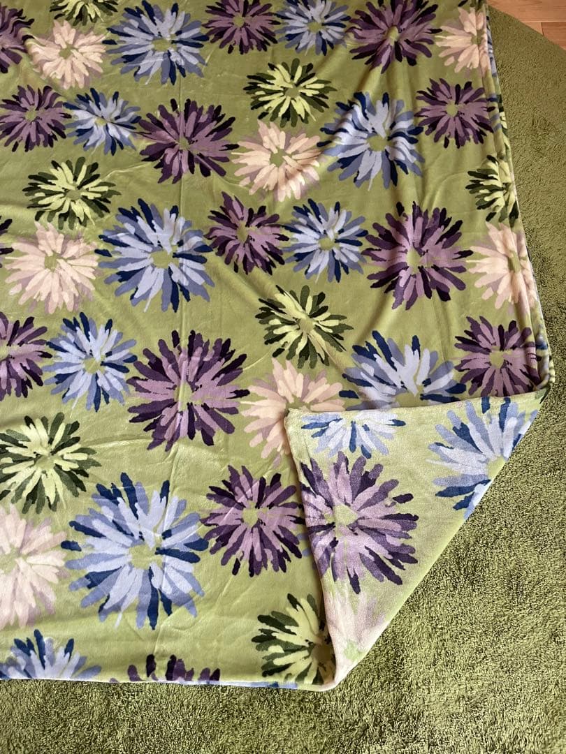 【ねこ】シビラ　コエテ　フランネル掛カバー　グリーン2枚セット