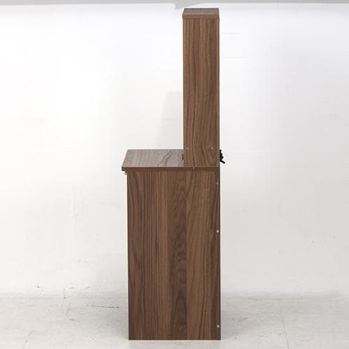 《新品・送料無料》メルル ドレッサー(三面鏡) スツール付き ブラウン 木目調