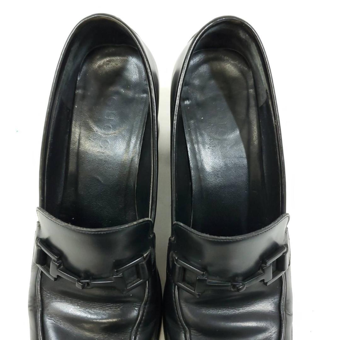 グッチ　ホースビット　チャンキーヒール　ローファー　本革　レザー　US6.5