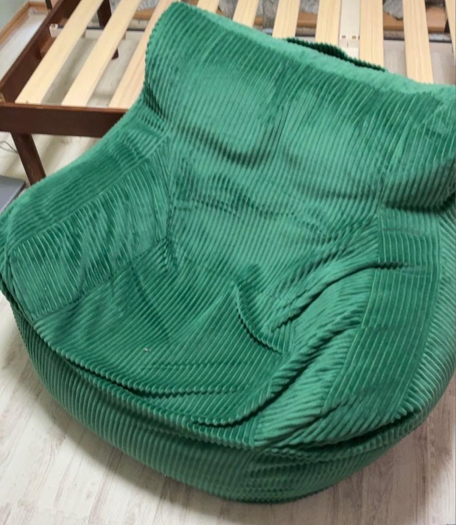 LOOSY 1人掛けビーズソファ　コーデュロイ グリーン
