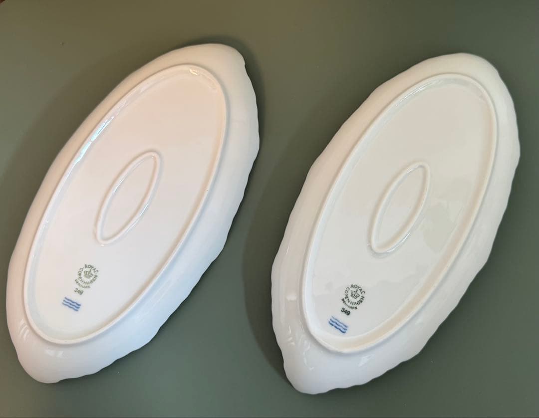 ロイヤルコペンハーゲン　皿　オーバル　フルーテッド　ハーフレース 2枚セット