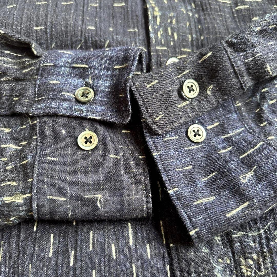 美品◾️SOU・SOU 高島縮20/20 スタンドカラーシャツ BORO Ⅲ