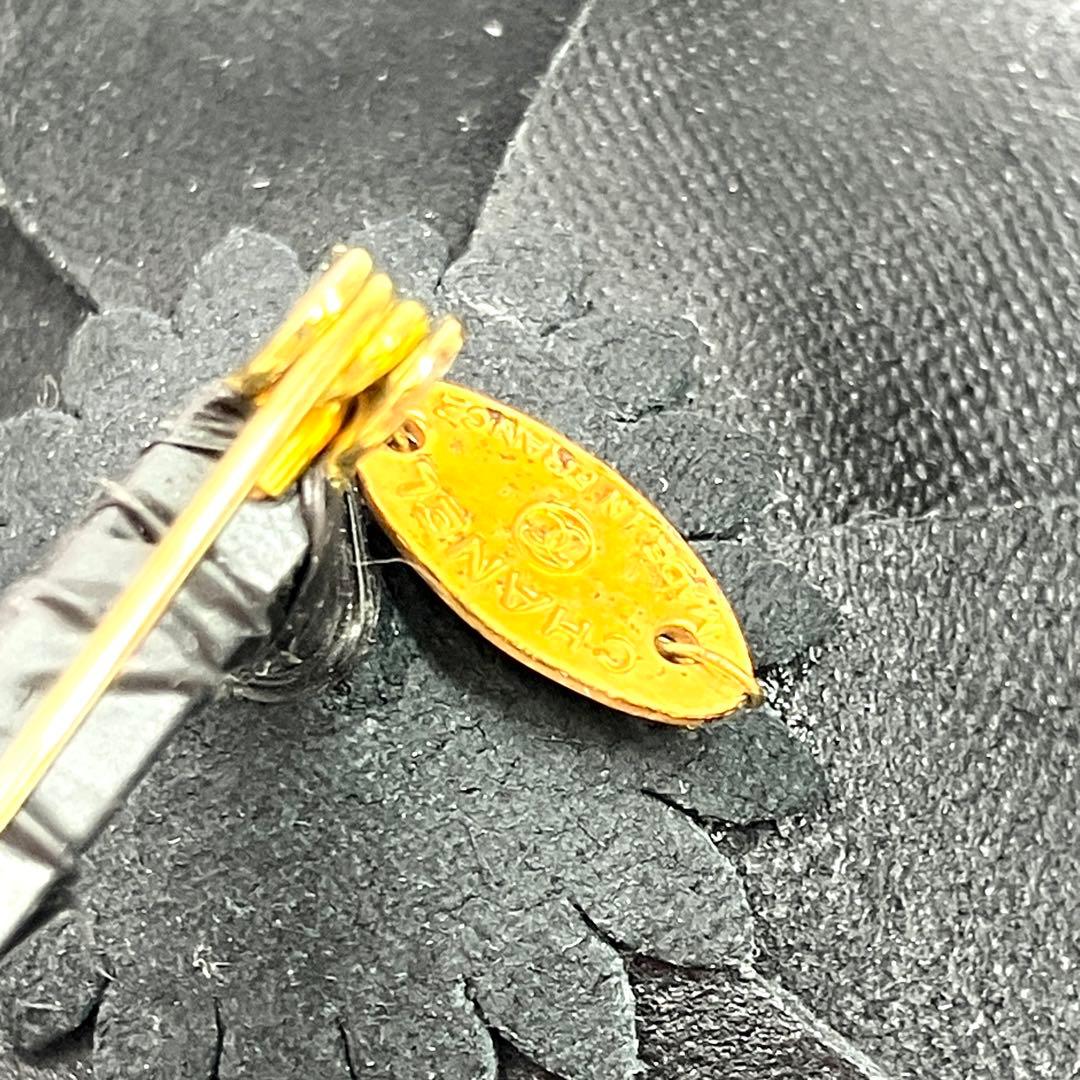 CHANEL カメリア コサージュ ブローチ シャネル エナメル ブラック 黒