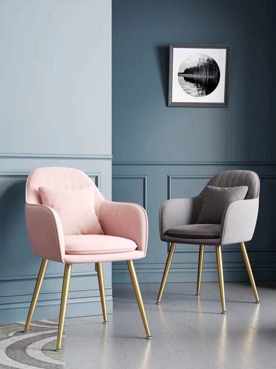 即日発送可能　ピンク　大人気　ベロア　ワイドチェアー　ソファチェア