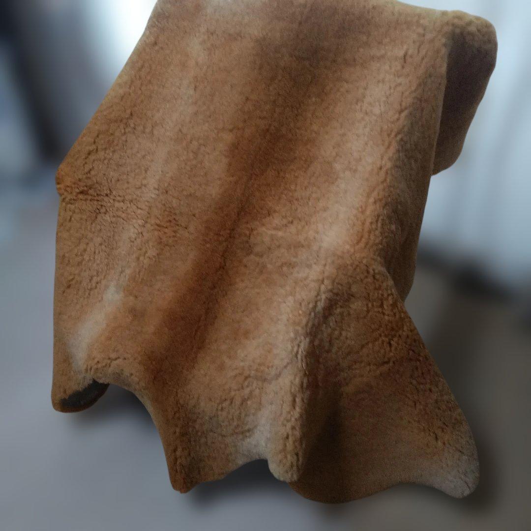 美品ブラウン 毛皮ラグ 無地